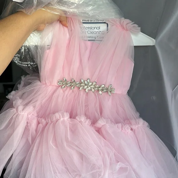 Pink tutu dress with rhinestones size toddler 3